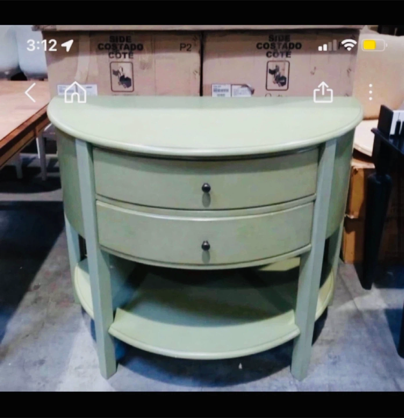 Pale Green Console Table with Two Drawers - photo 2