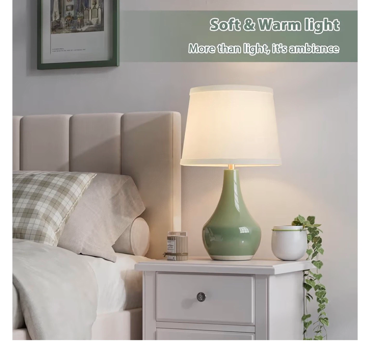 Sage Green Ceramic Table Lamps (Set of 2) SG2 - photo 5