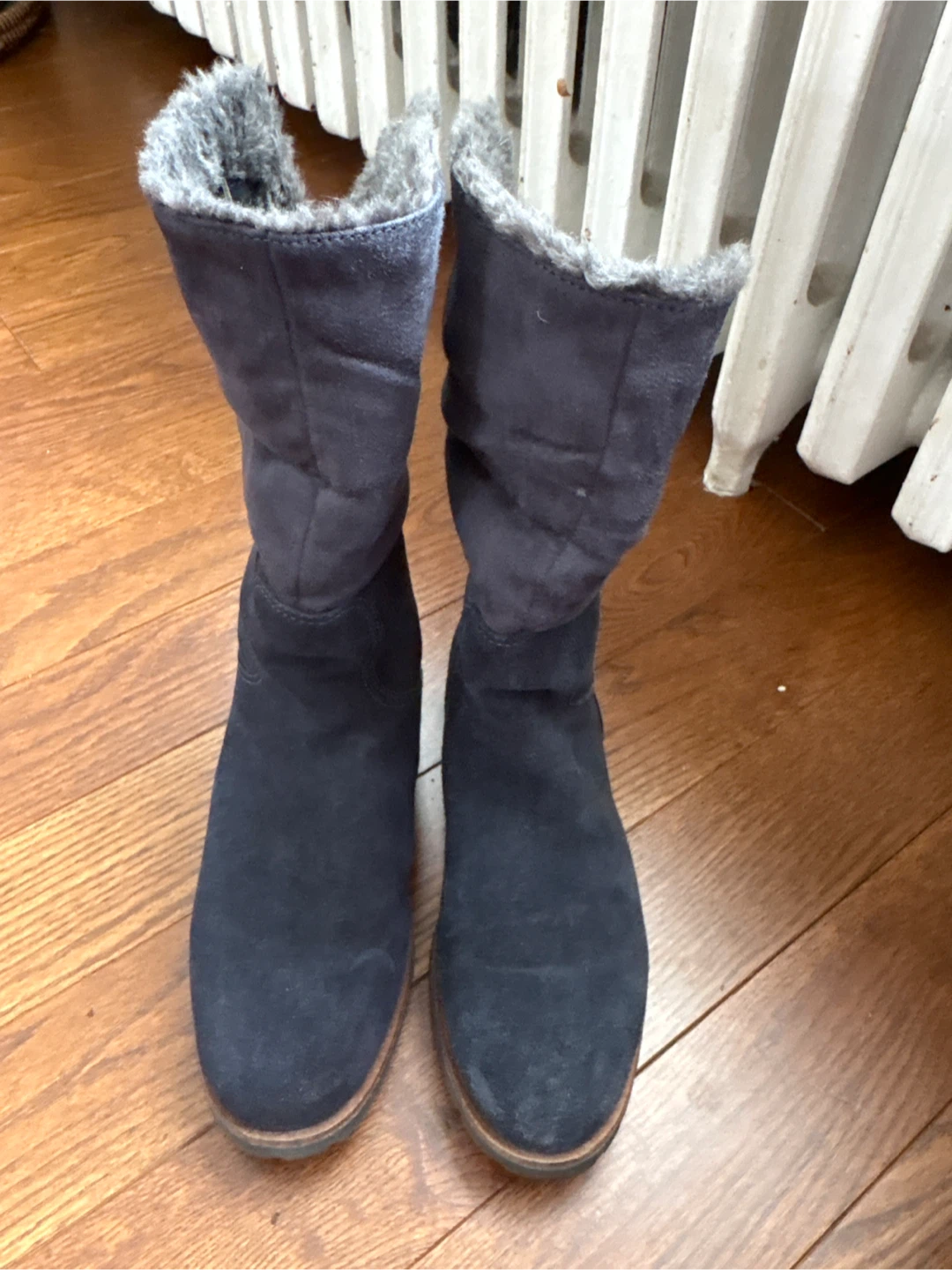 Tommy Hilfiger Women's Navy Suede Fur Lined Boots - photo 5