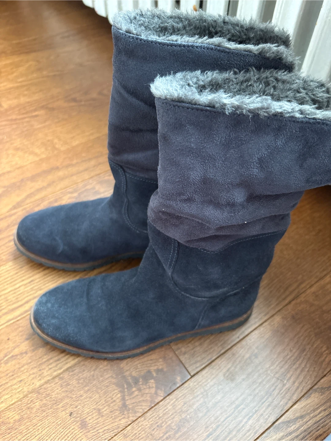 Tommy Hilfiger Women's Navy Suede Fur Lined Boots - photo 4