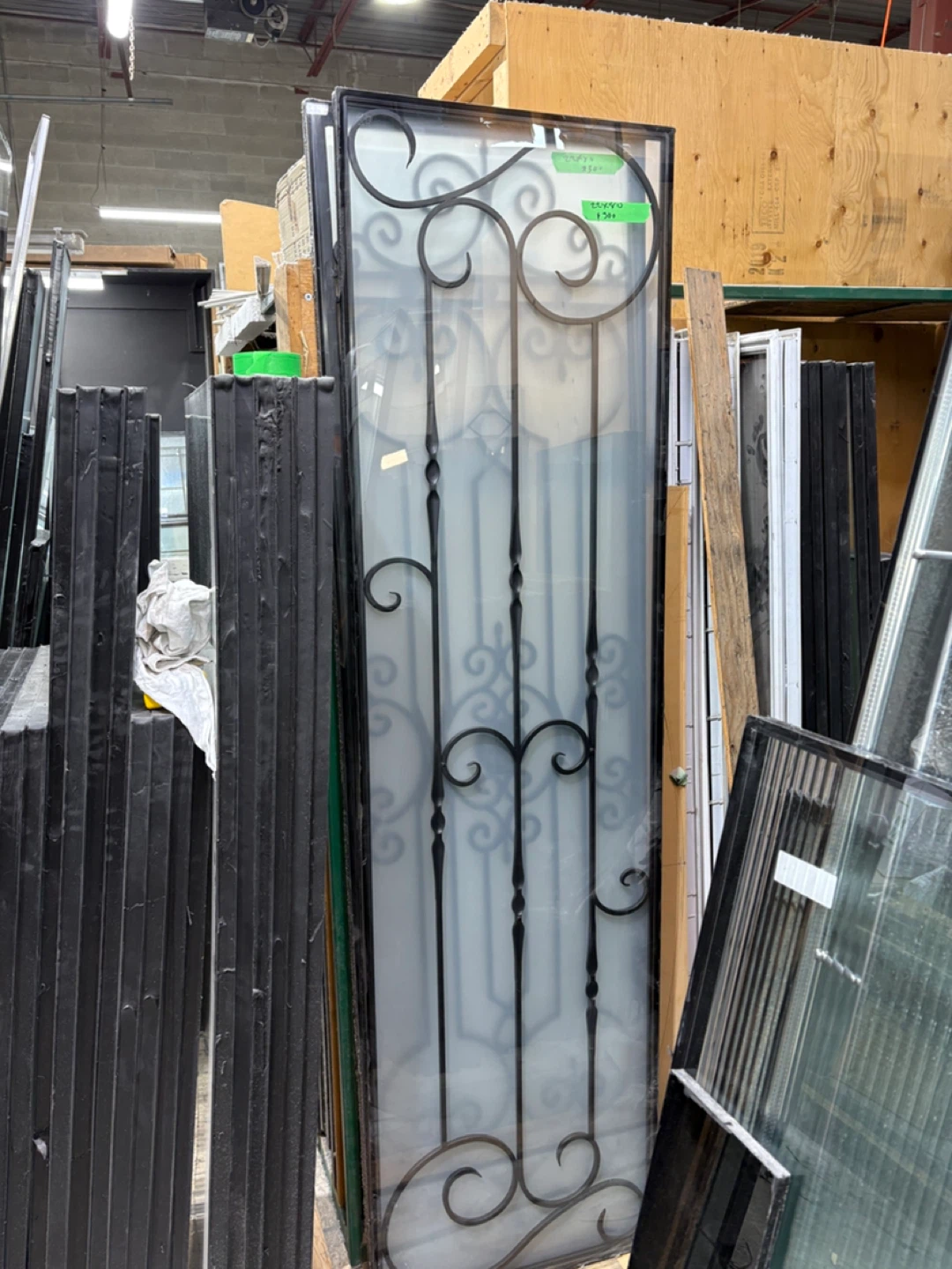 Decorative Metal and Glass Screen Door Panel