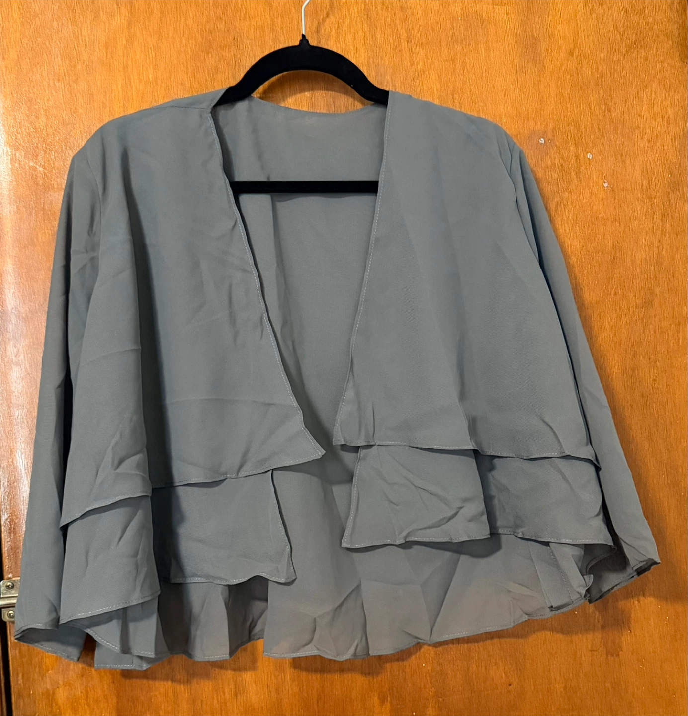 Gray Tiered Layered Dress with Cropped Jacket - photo 2