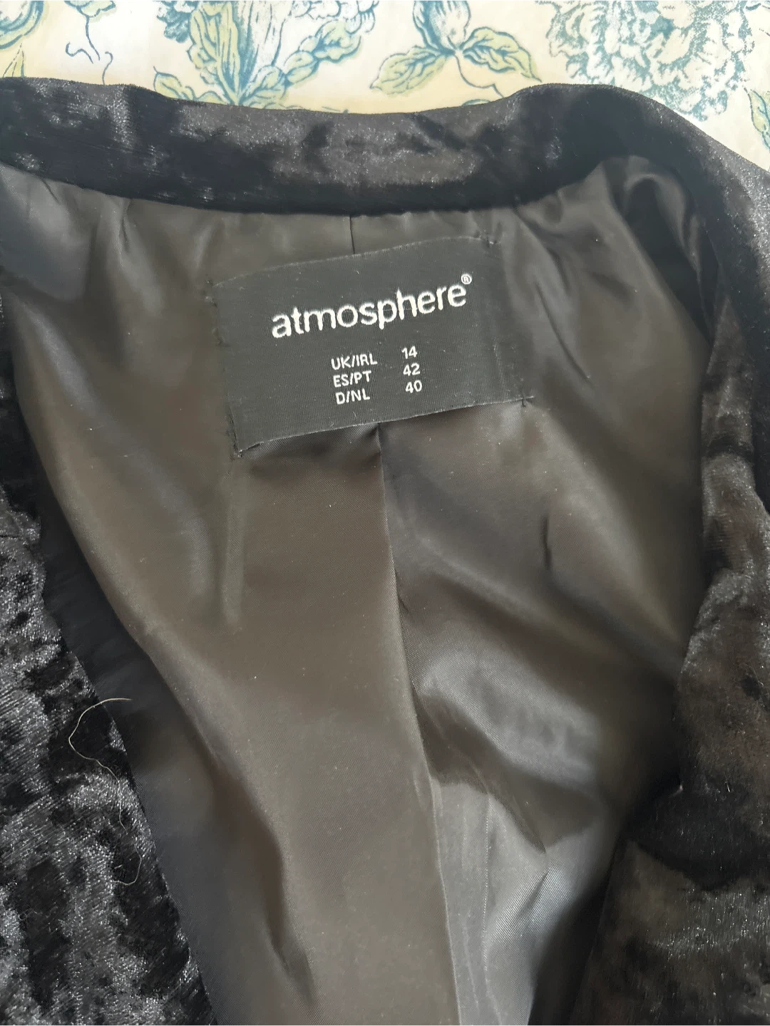 Black Crushed Velvet Blazer - M - photo 2