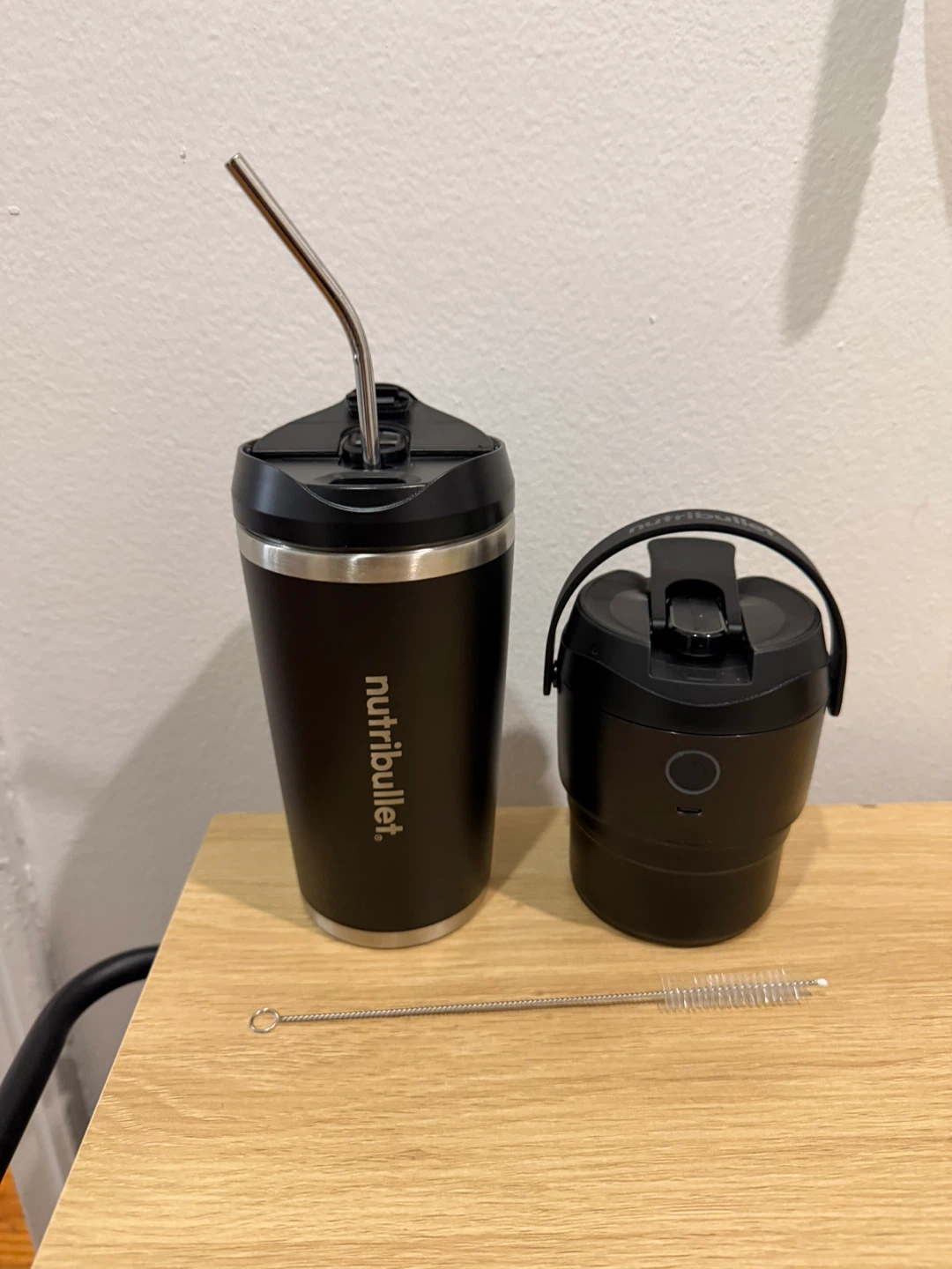 NutriBullet Travel Tumbler with Lid, Straw, and Brush