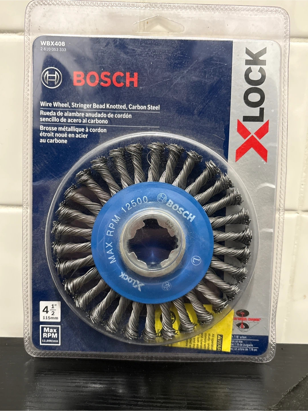 Bosch WBX408 Wire Wheel, Stringer Bead Knotted, Carbon Steel