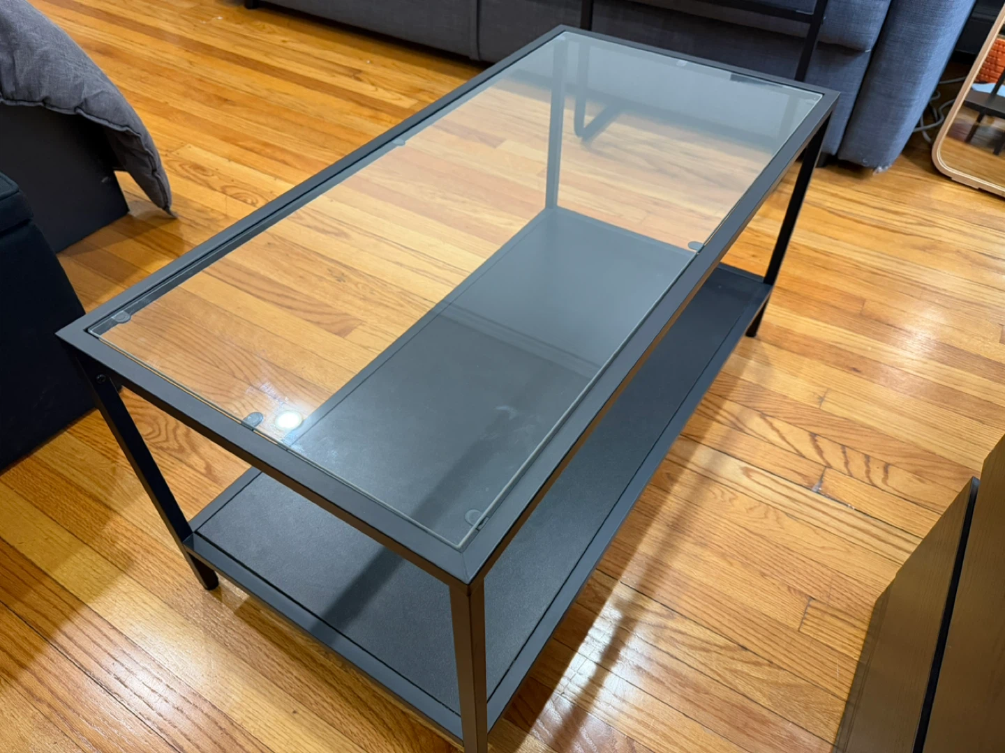 2-Tier Coffee Table with Glass Top