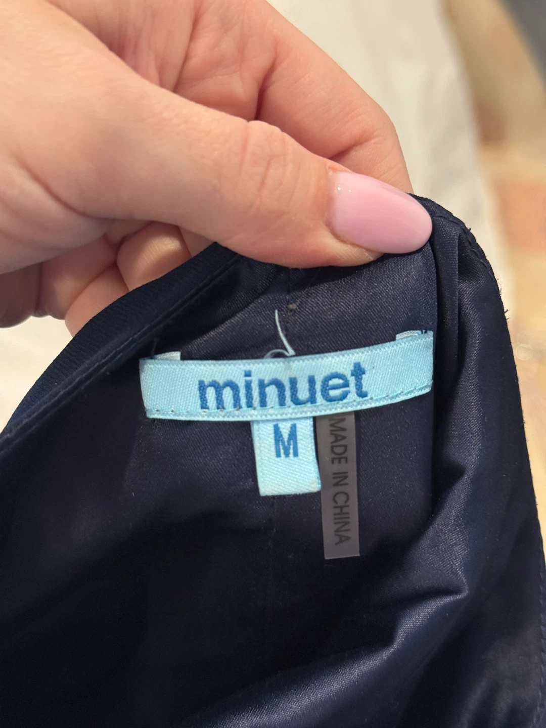 Minuet Navy Blue Pleated Dress Size M - photo 2