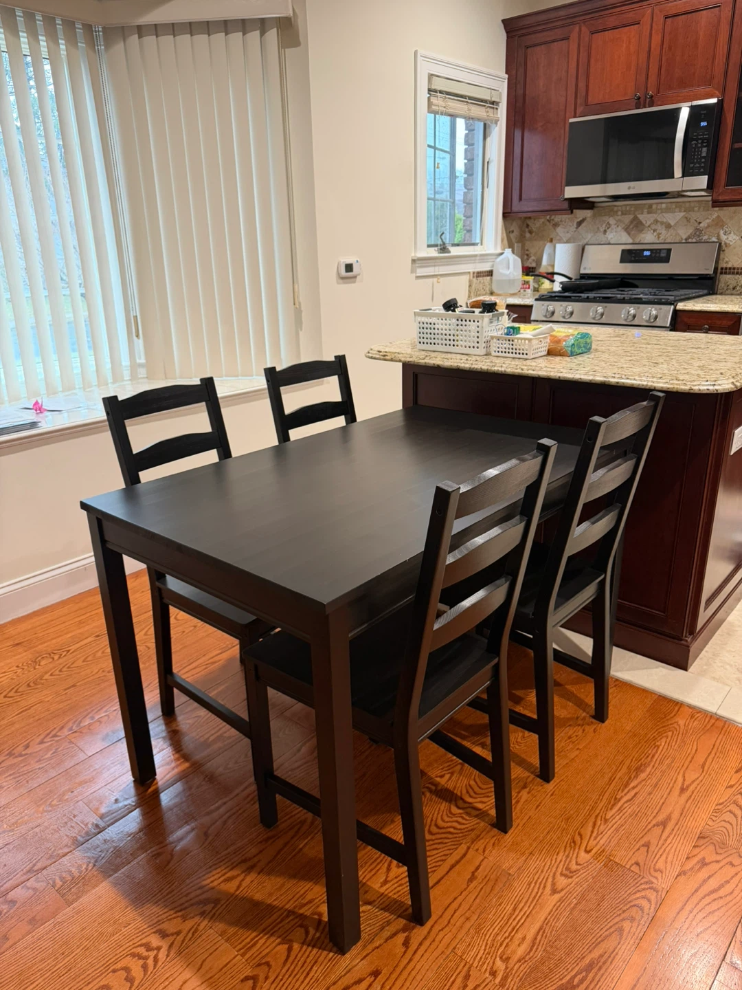IKEA Jokkmokk Dining Table + 4 Chairs (Black Brown) - photo 2