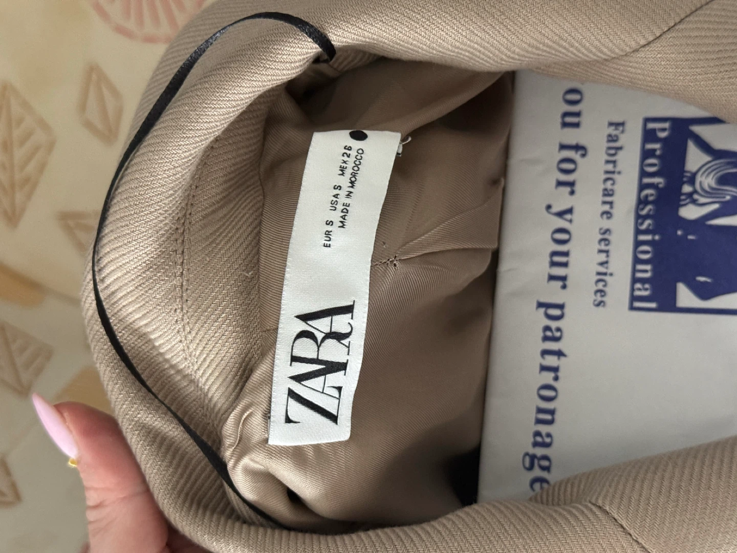 ZARA Tan Belted Wool Blend Coat - Size S - photo 2