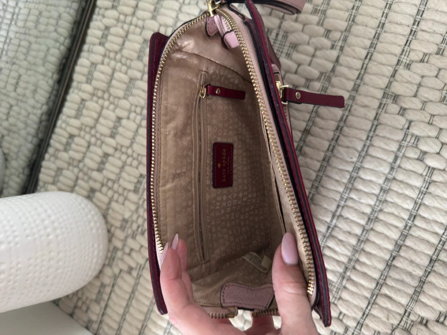 Kate Spade Pink & Burgundy Crossbody Bag