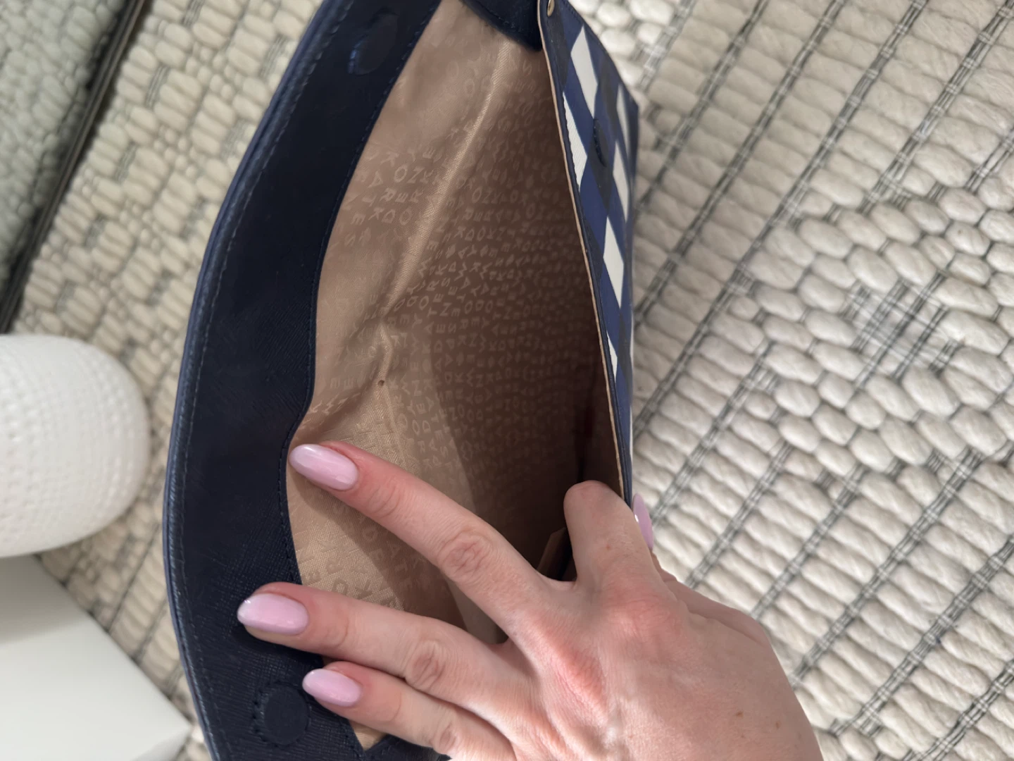 Kate Spade Clutch Bag - Blue and White Gingham - photo 2