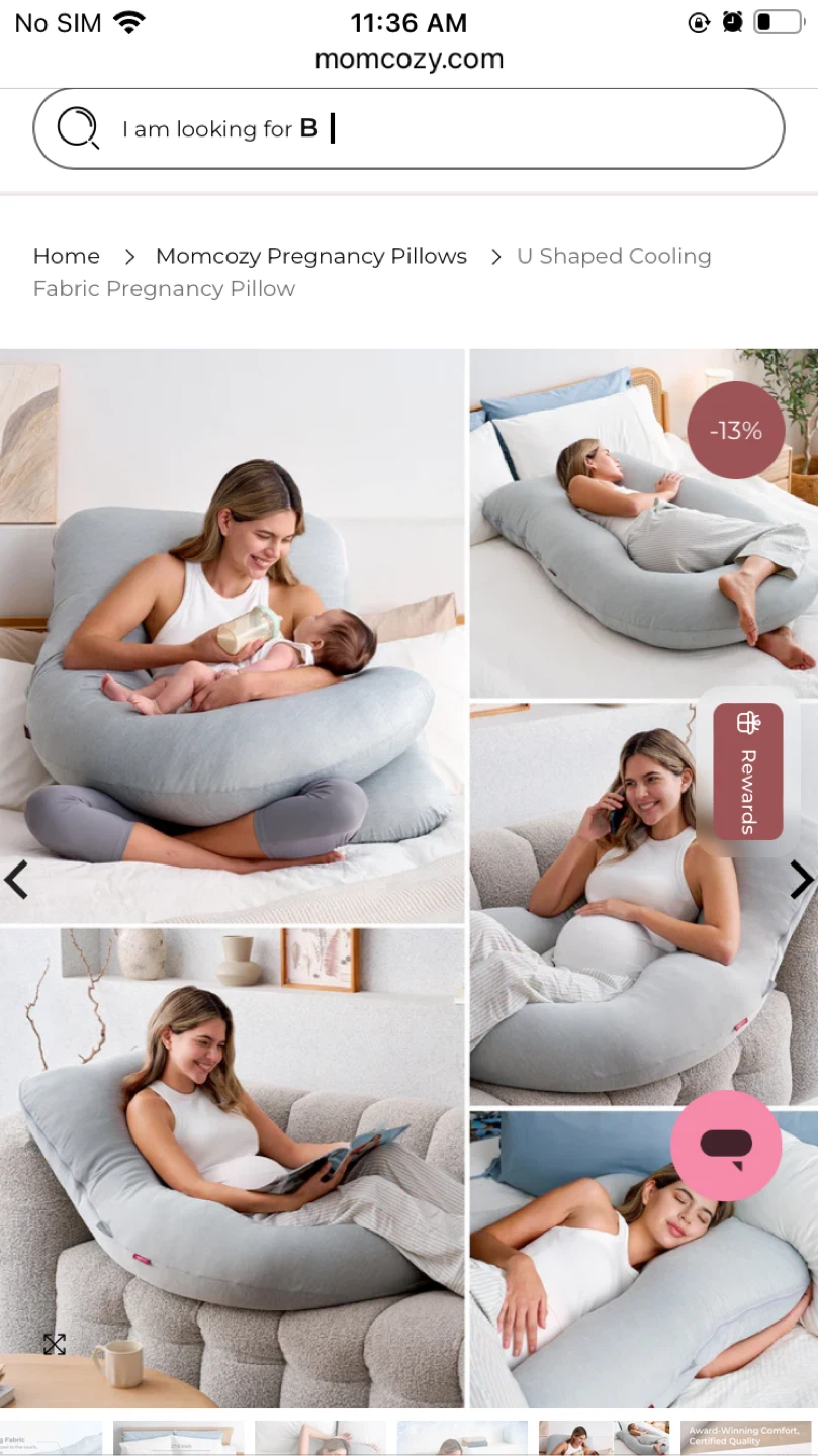 U Shaped Cooling Fabric Pregnancy Pillow - photo 2