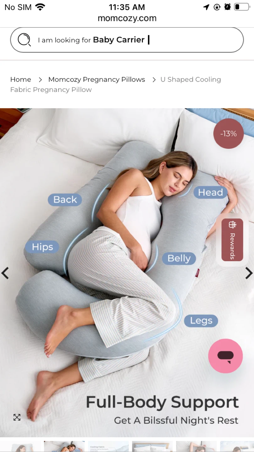U Shaped Cooling Fabric Pregnancy Pillow - photo 3