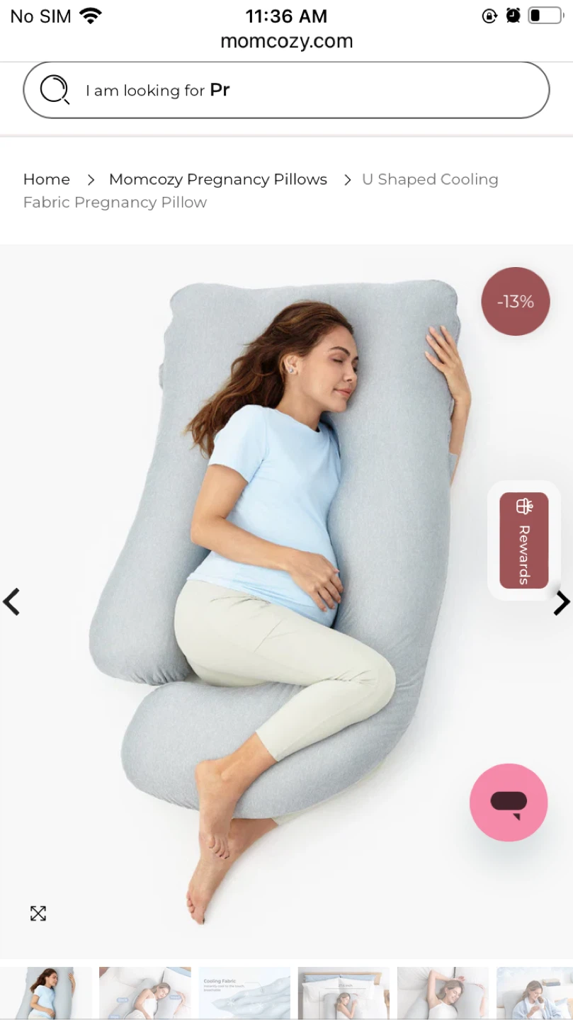 U Shaped Cooling Fabric Pregnancy Pillow