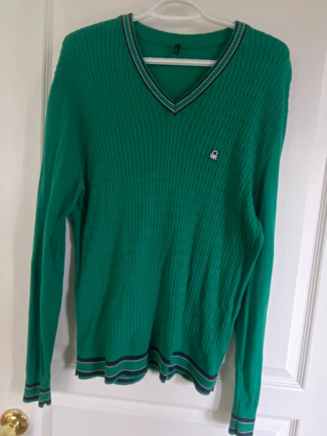 United Colors of Benetton Green V-Neck Sweater