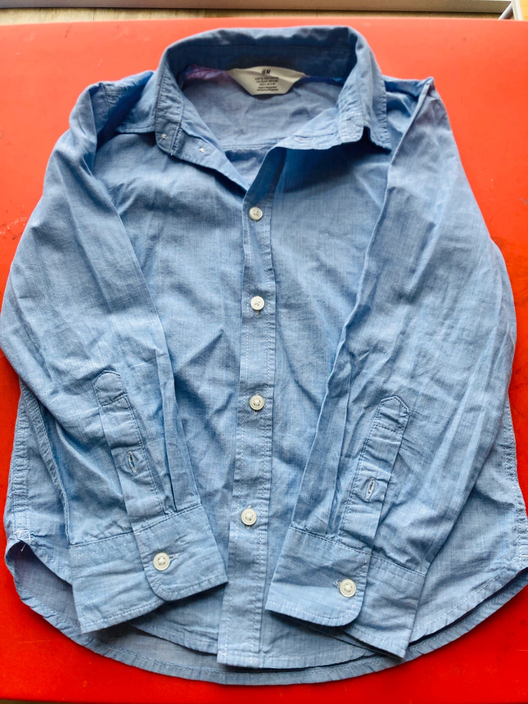 Blue H&M Button-Up Shirt (Size 6-7 Years) - photo 2