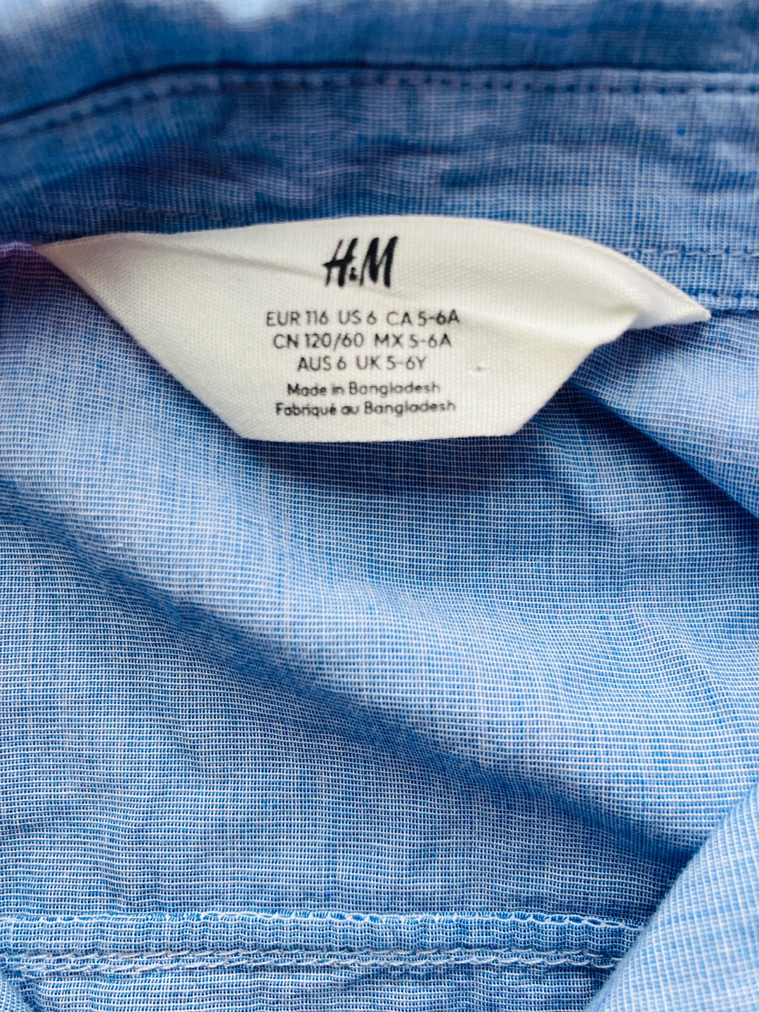 Blue H&M Button-Up Shirt (Size 6-7 Years) - photo 3