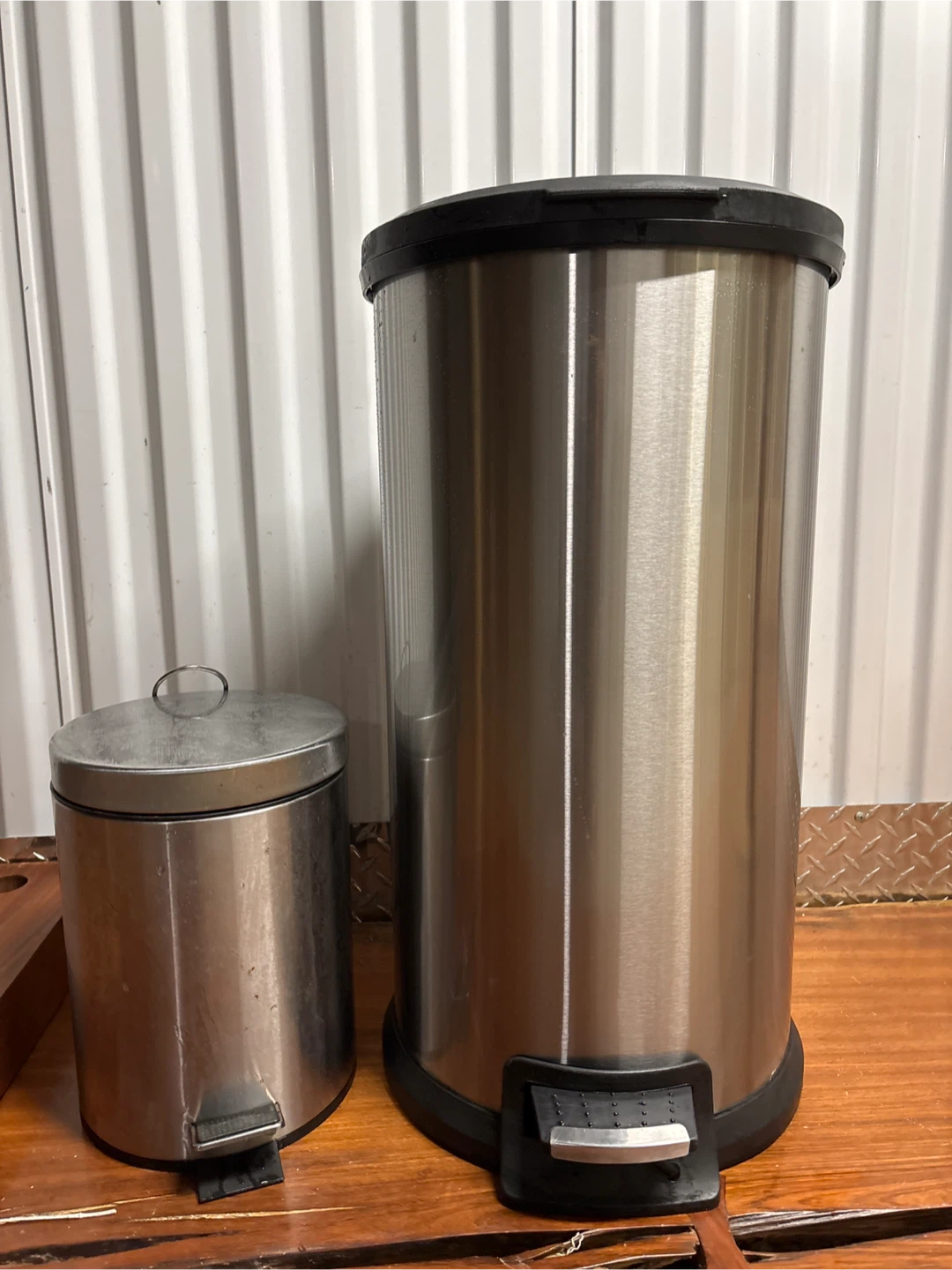 Stainless Steel Step Trash Can set