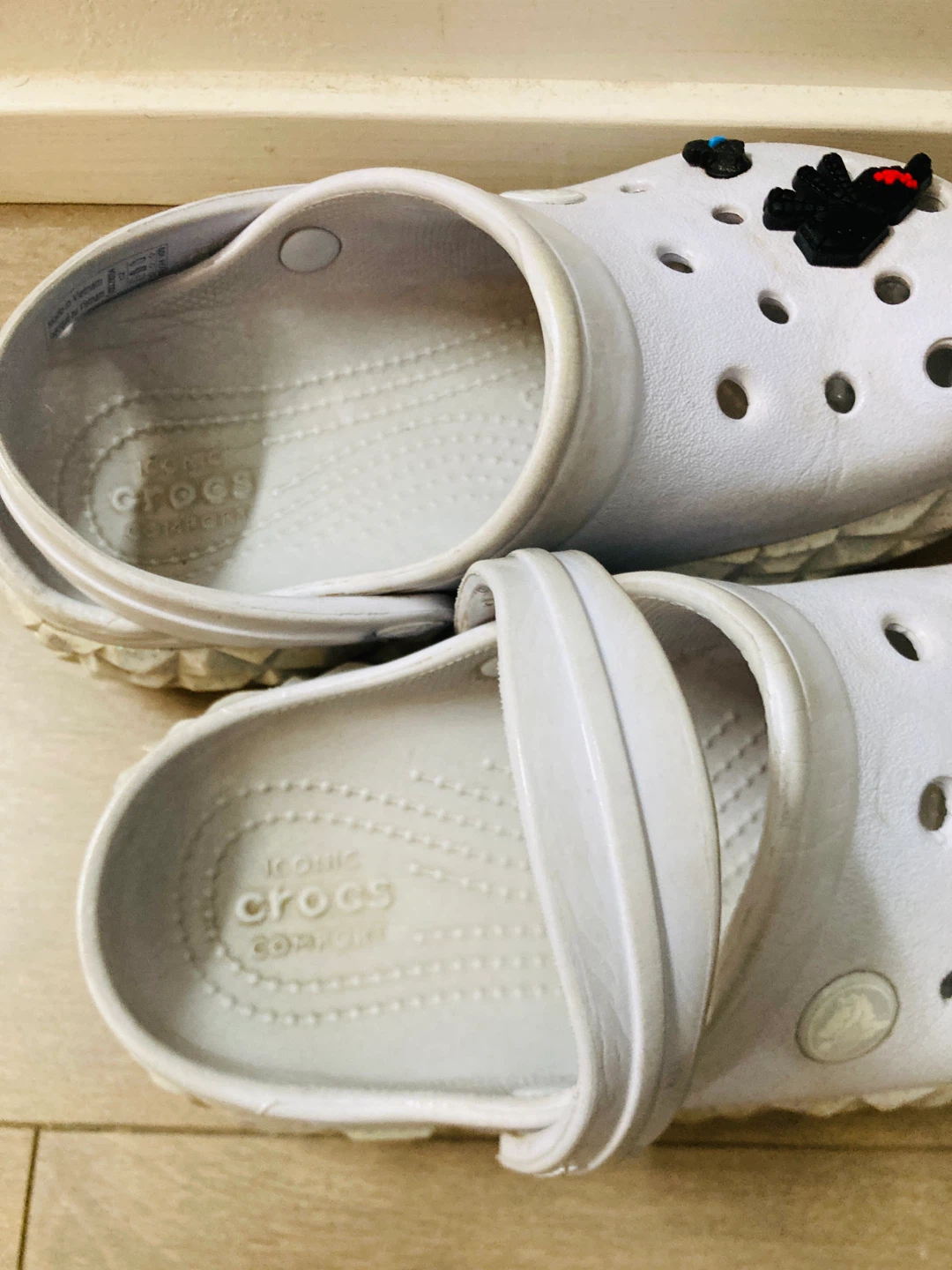 White Crocs with Jibbitz - Size 7 - photo 2