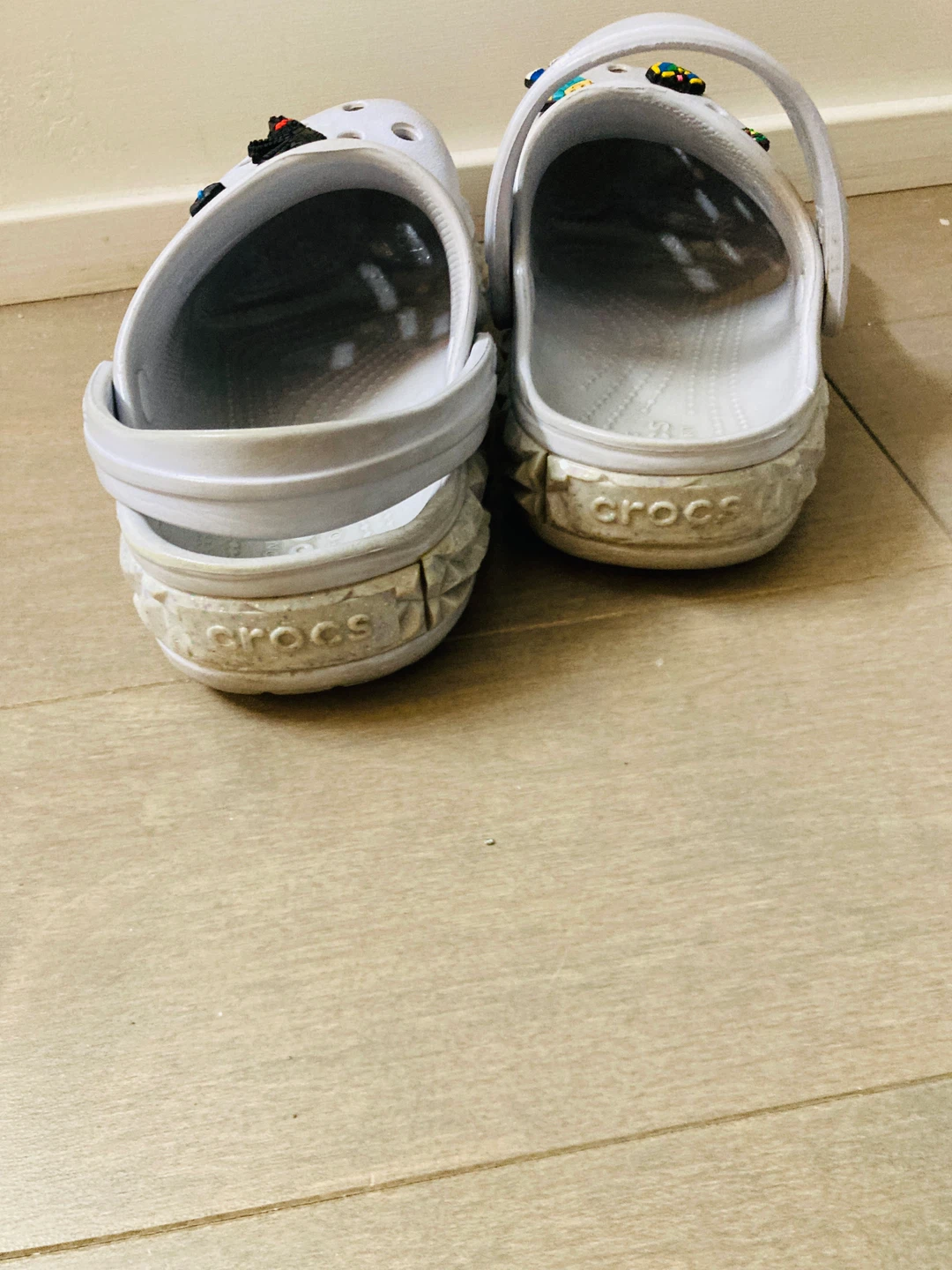 White Crocs with Jibbitz - Size 7 - photo 3