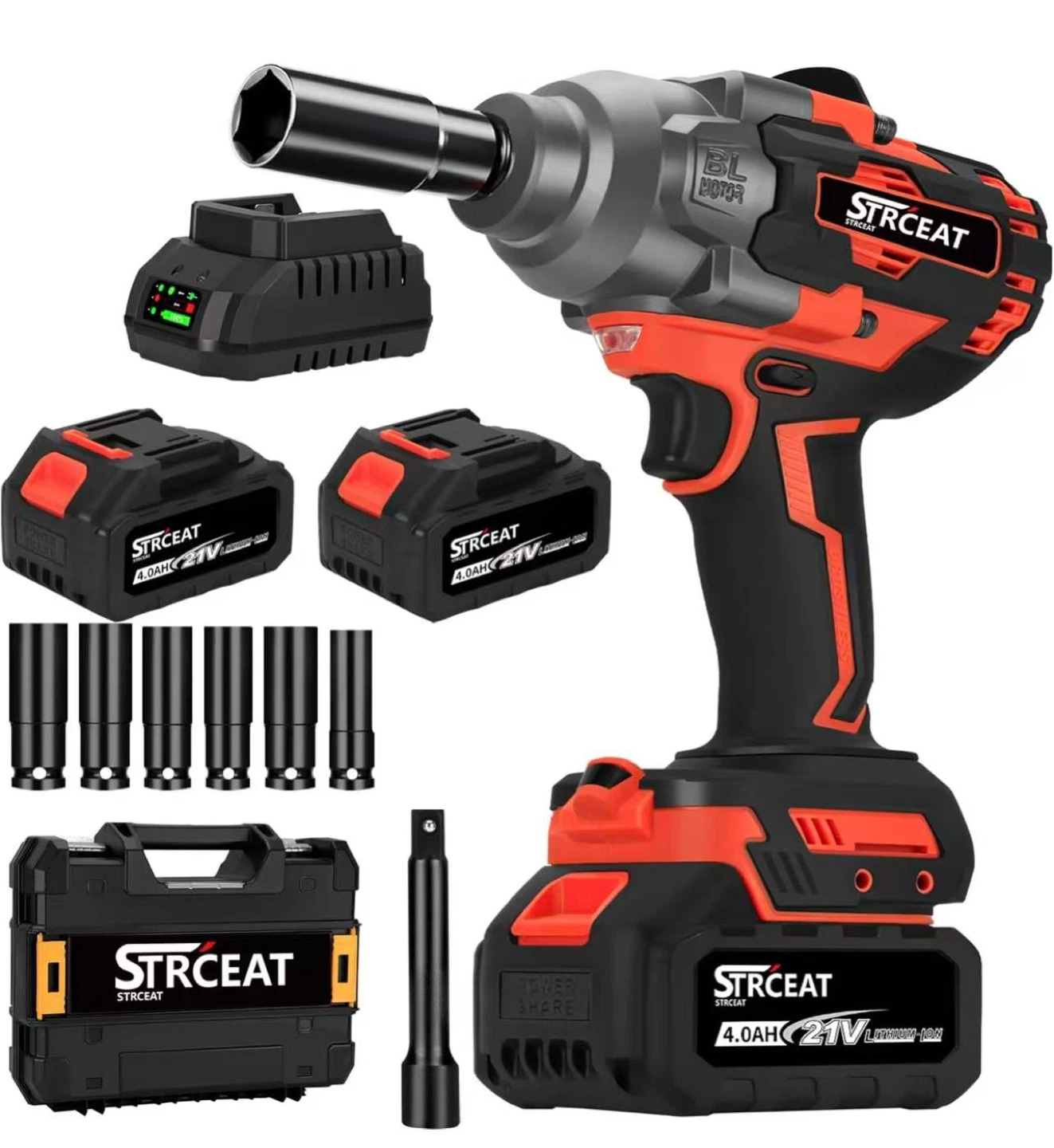 Cordless Impact Wrench with 4.0AH Battery