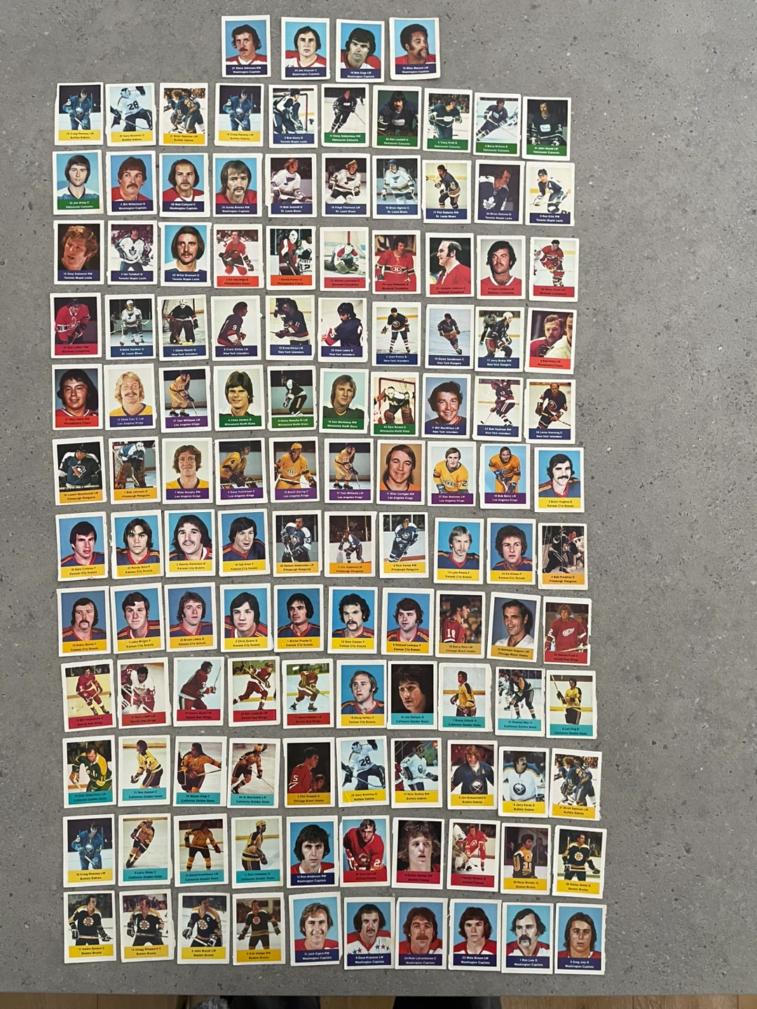 1974-75 NHL Loblaws Power Play Hockey Unused Sticker Stamps