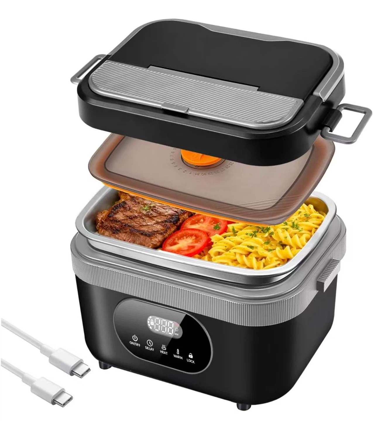Rechargeable Heated Lunch Box - Portable Food Warmer