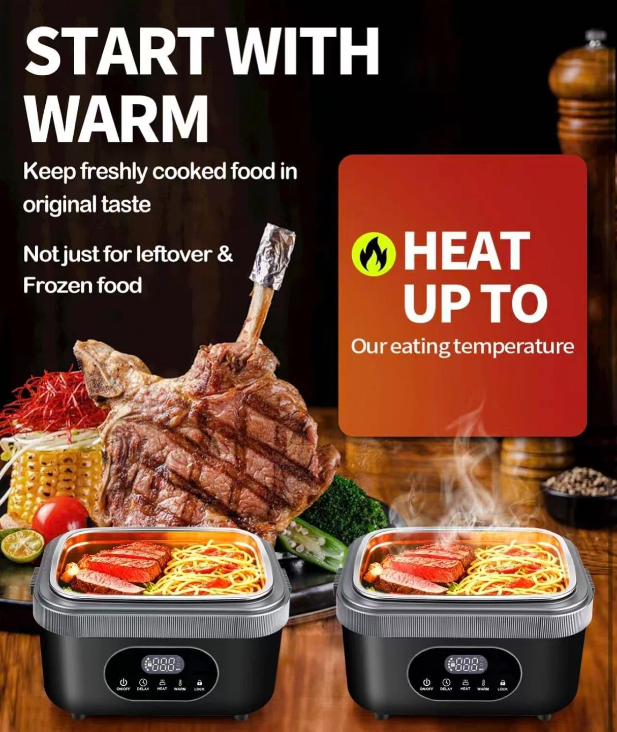 Rechargeable Heated Lunch Box - Portable Food Warmer - photo 3
