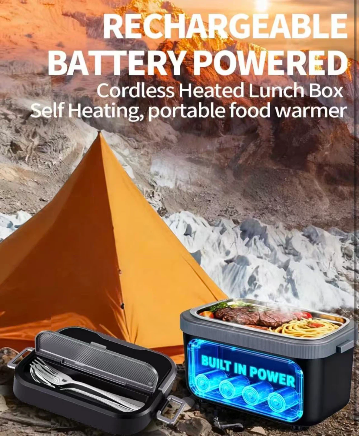Rechargeable Heated Lunch Box - Portable Food Warmer - photo 4
