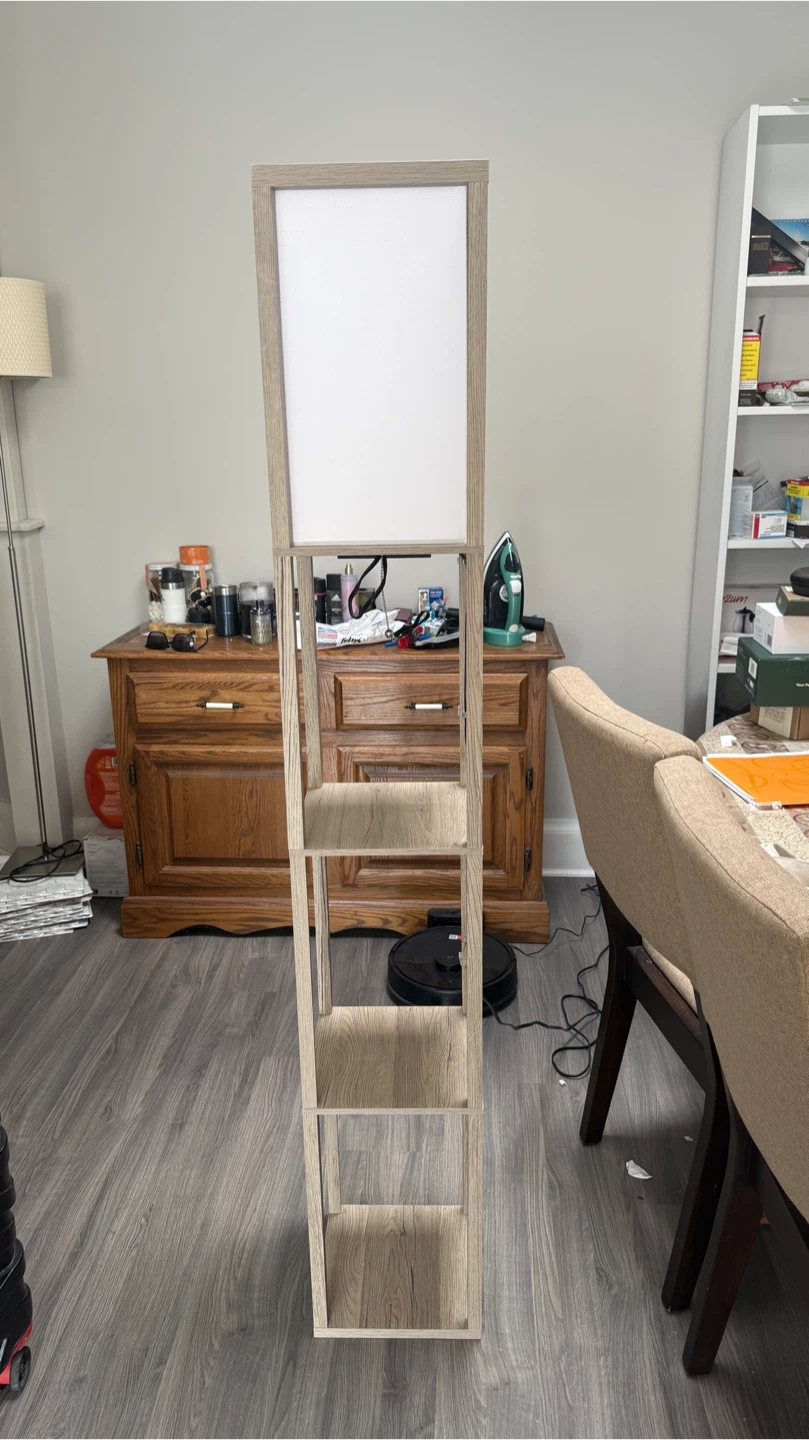 Floor Lamp with Shelves and Built-in Power Outlets - photo 2