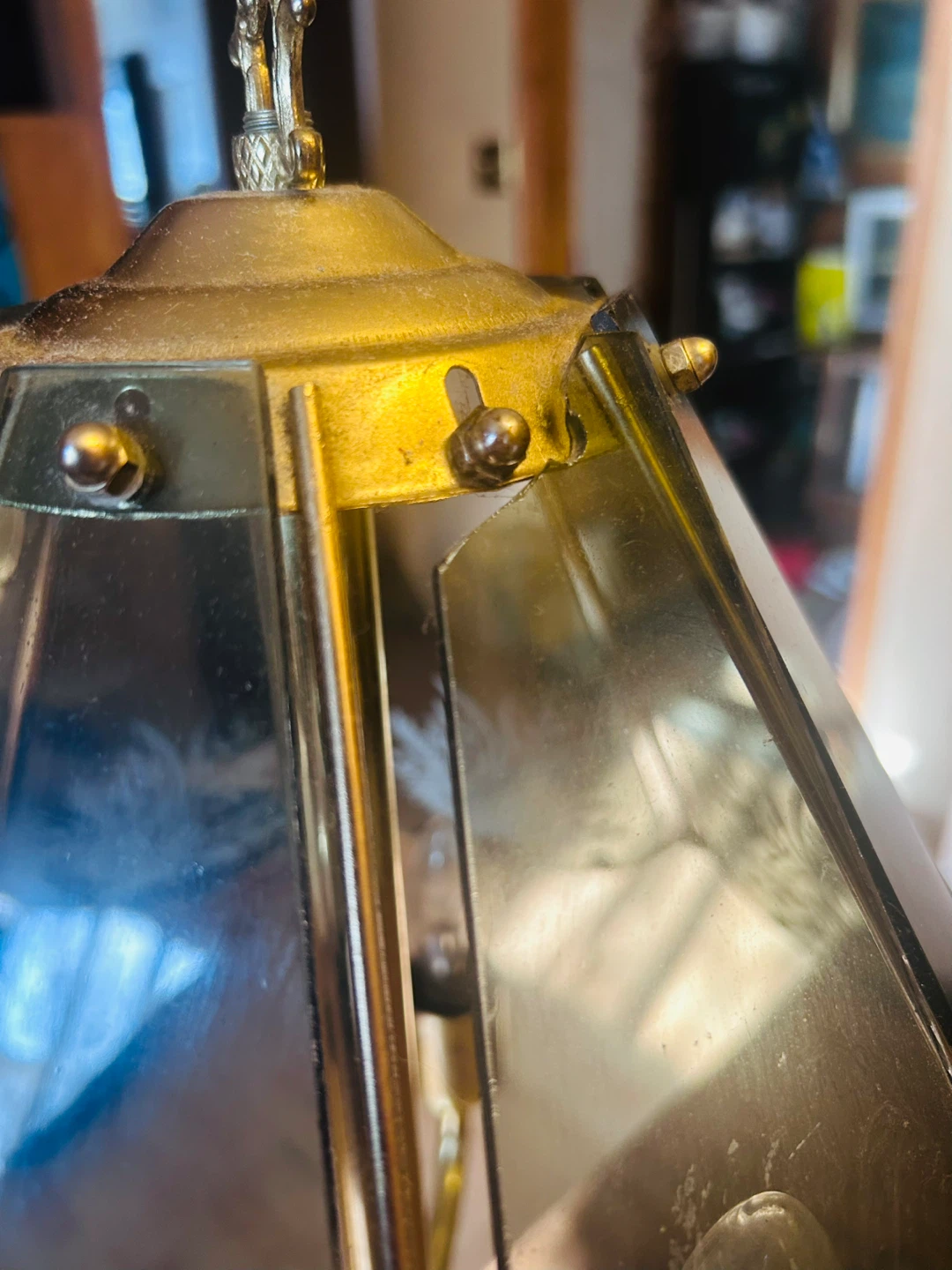 Vintage Etched Glass Table Lamp - photo 5