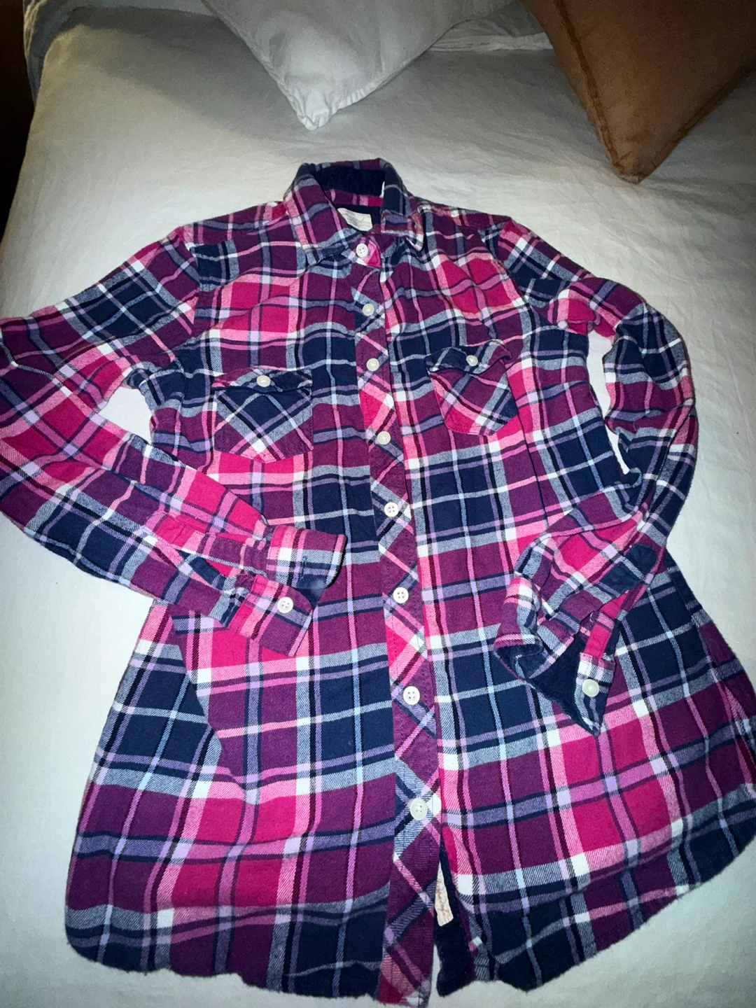 Flannel Shirt - Pink, Purple, Navy Plaid