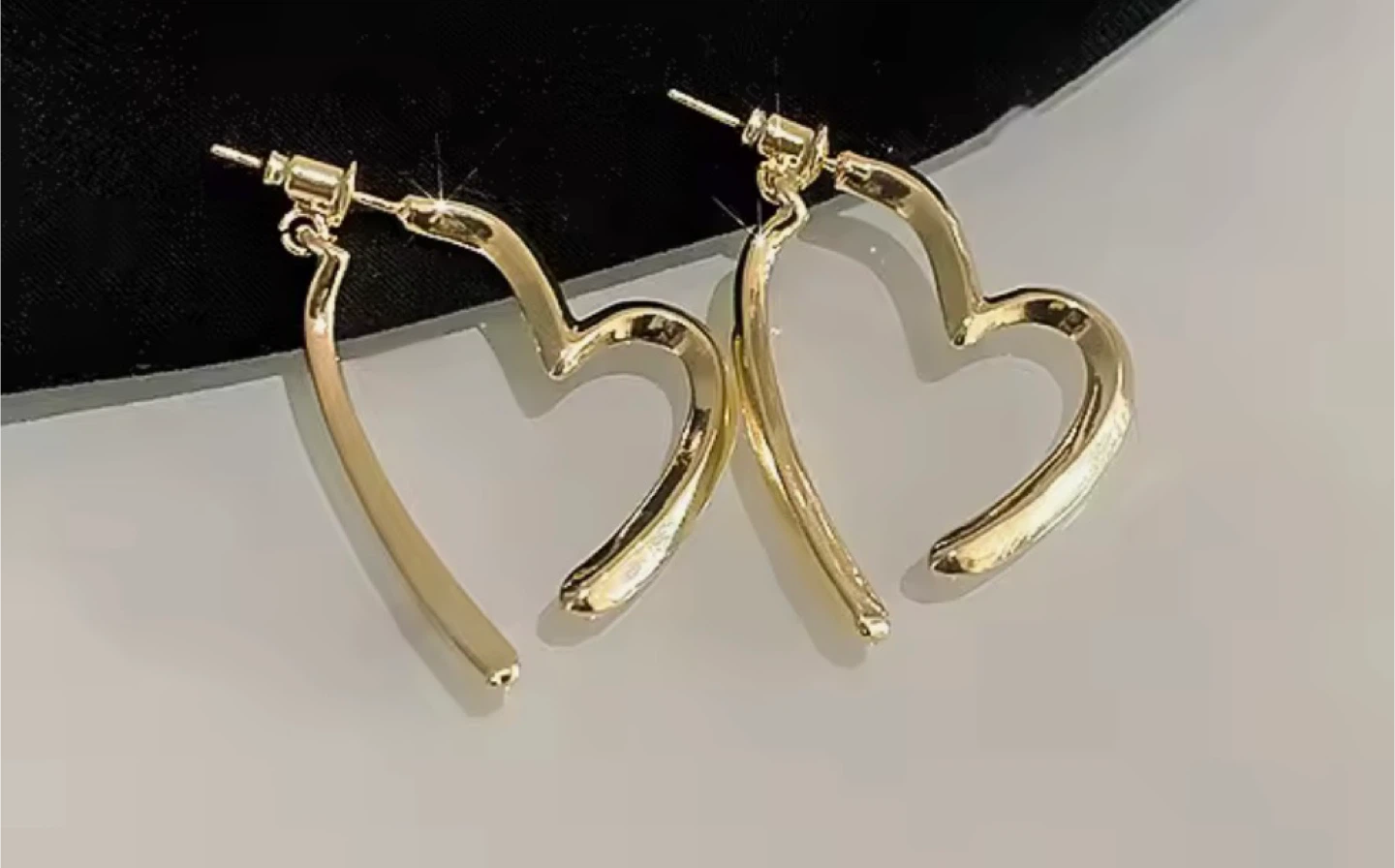 Gold Heart Hoop Earrings