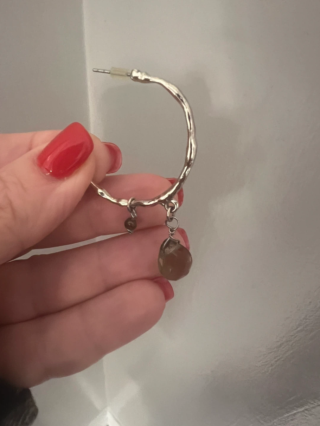 Gold Hoop Earrings with Charms - photo 2