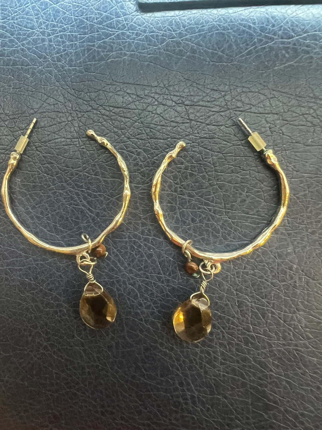 Gold Hoop Earrings with Charms
