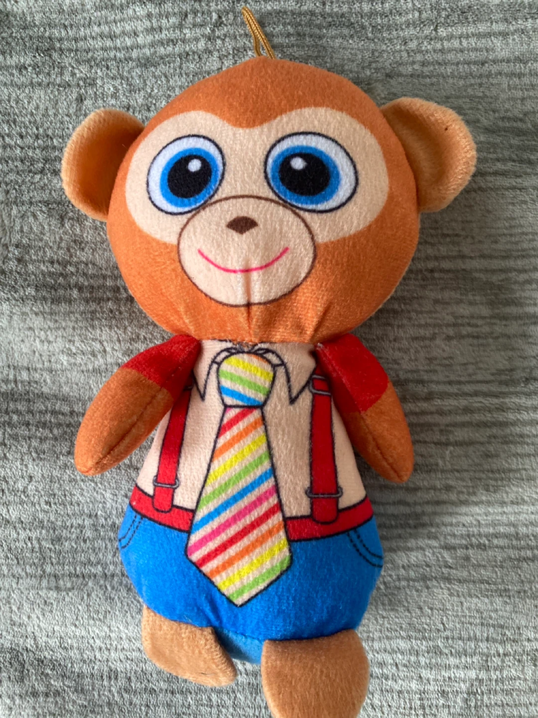 Plush Monkey Toy with Tie and Suspenders