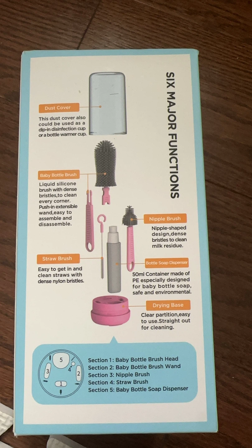 Bottle Brush Set with Nipple, Straw Brushes and Dispenser - photo 2