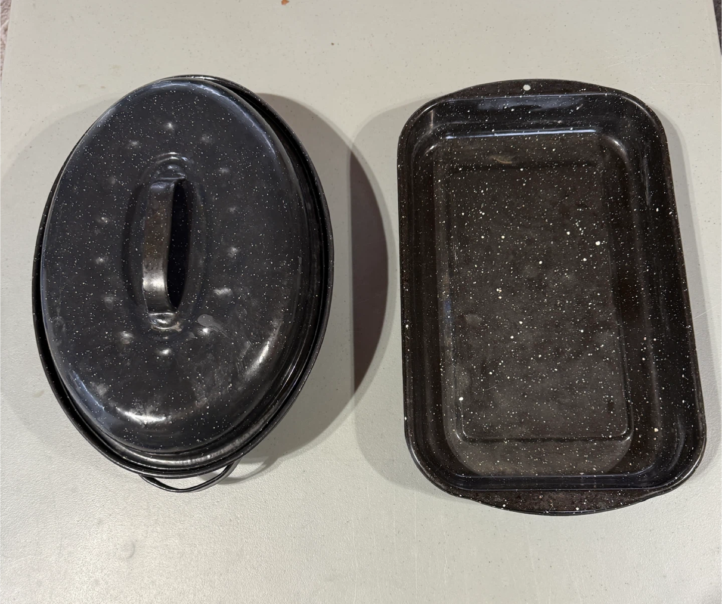 Enamel Roasting Pan Set with Lid - photo 2
