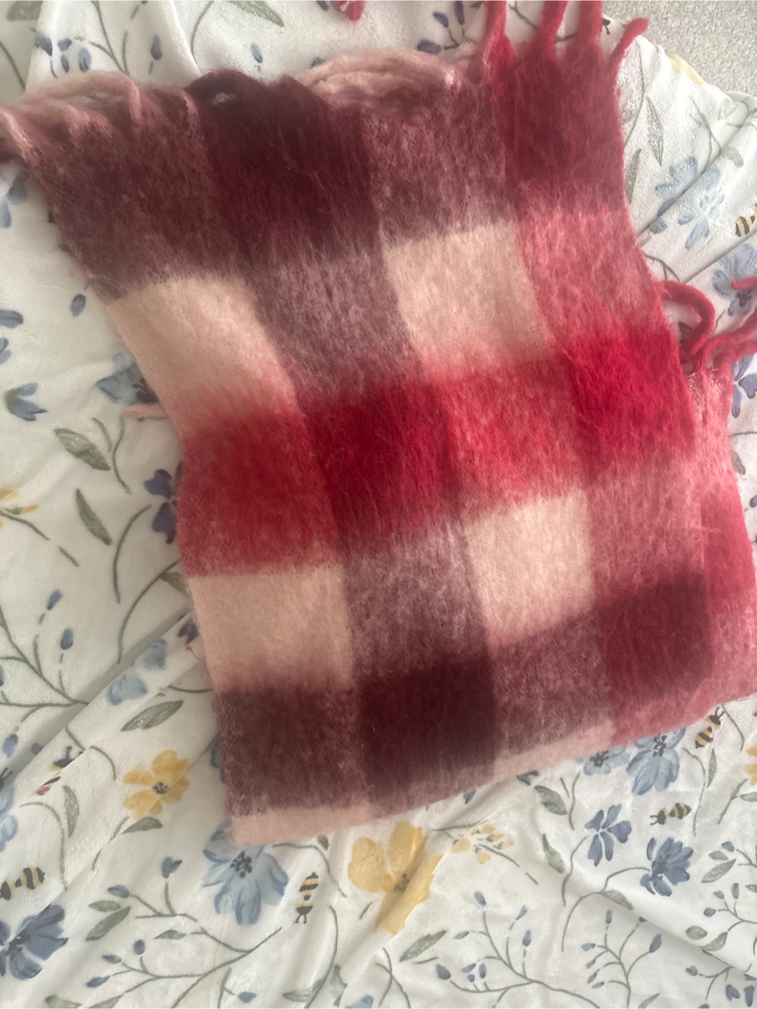 Pink and Red Plaid Scarf - photo 2