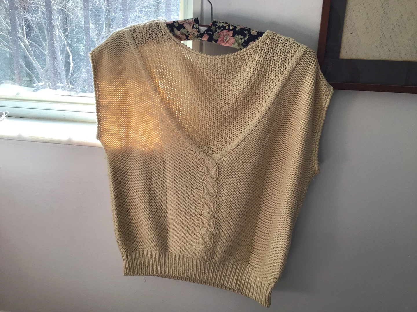 Beige Knitted Sleeveless Top size m