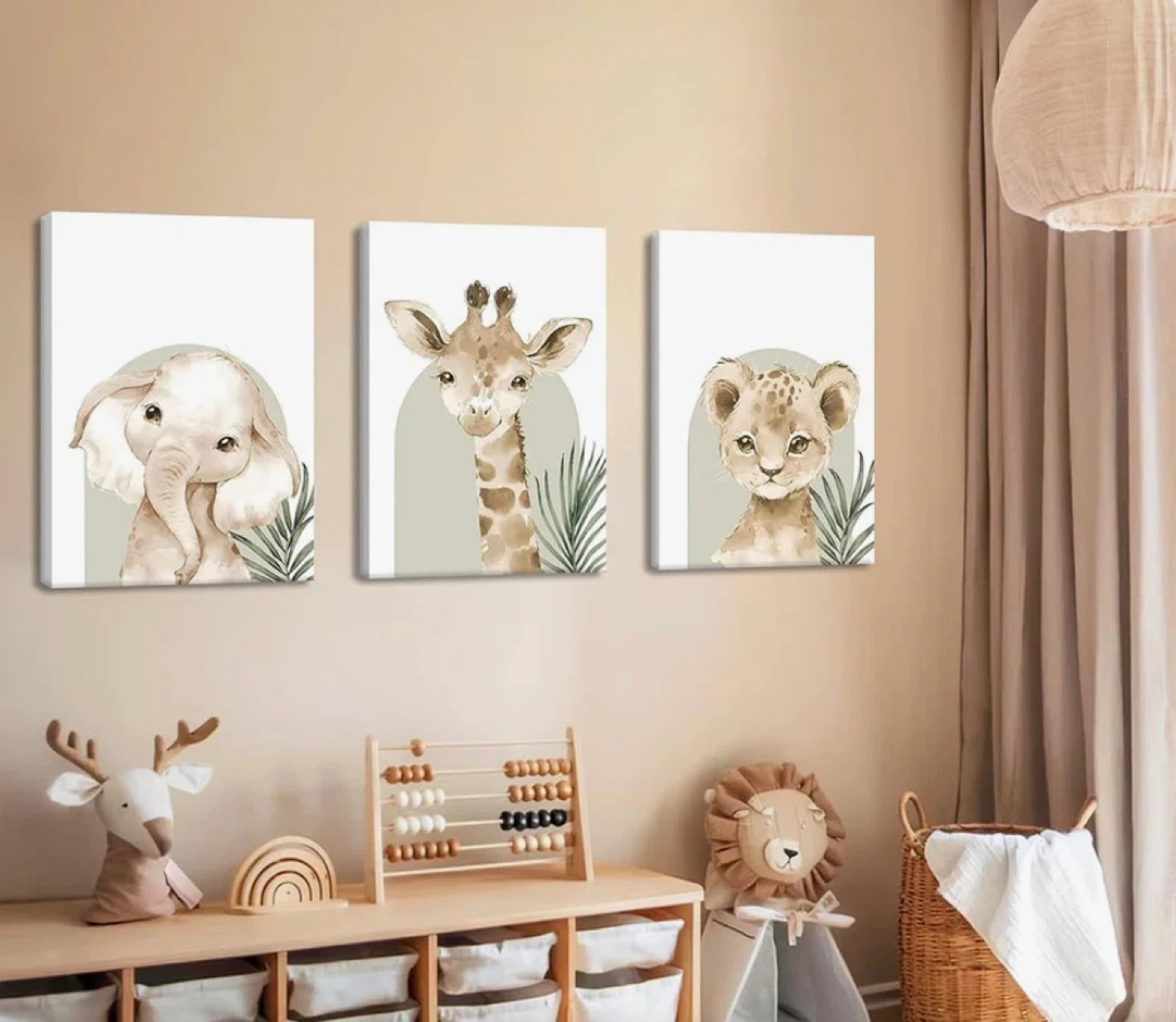 Nursery Wall Decor Set Of 3, Cute Animals - photo 4