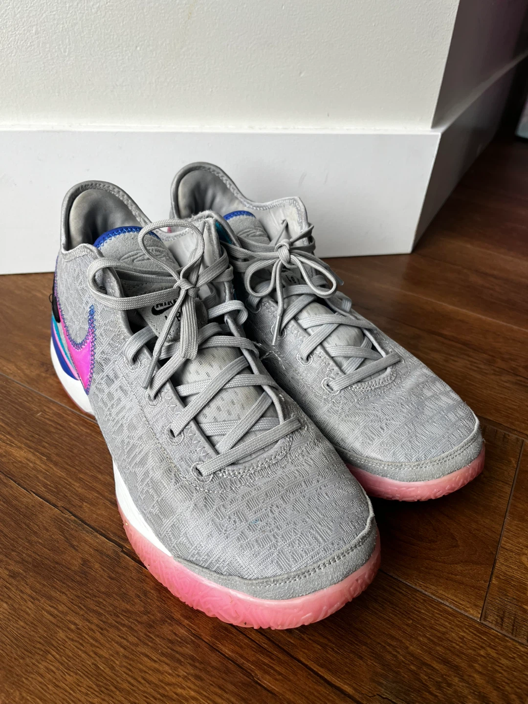 Nike Lebron Witness 6 Grey Pink Blue Basketball Shoes - photo 3