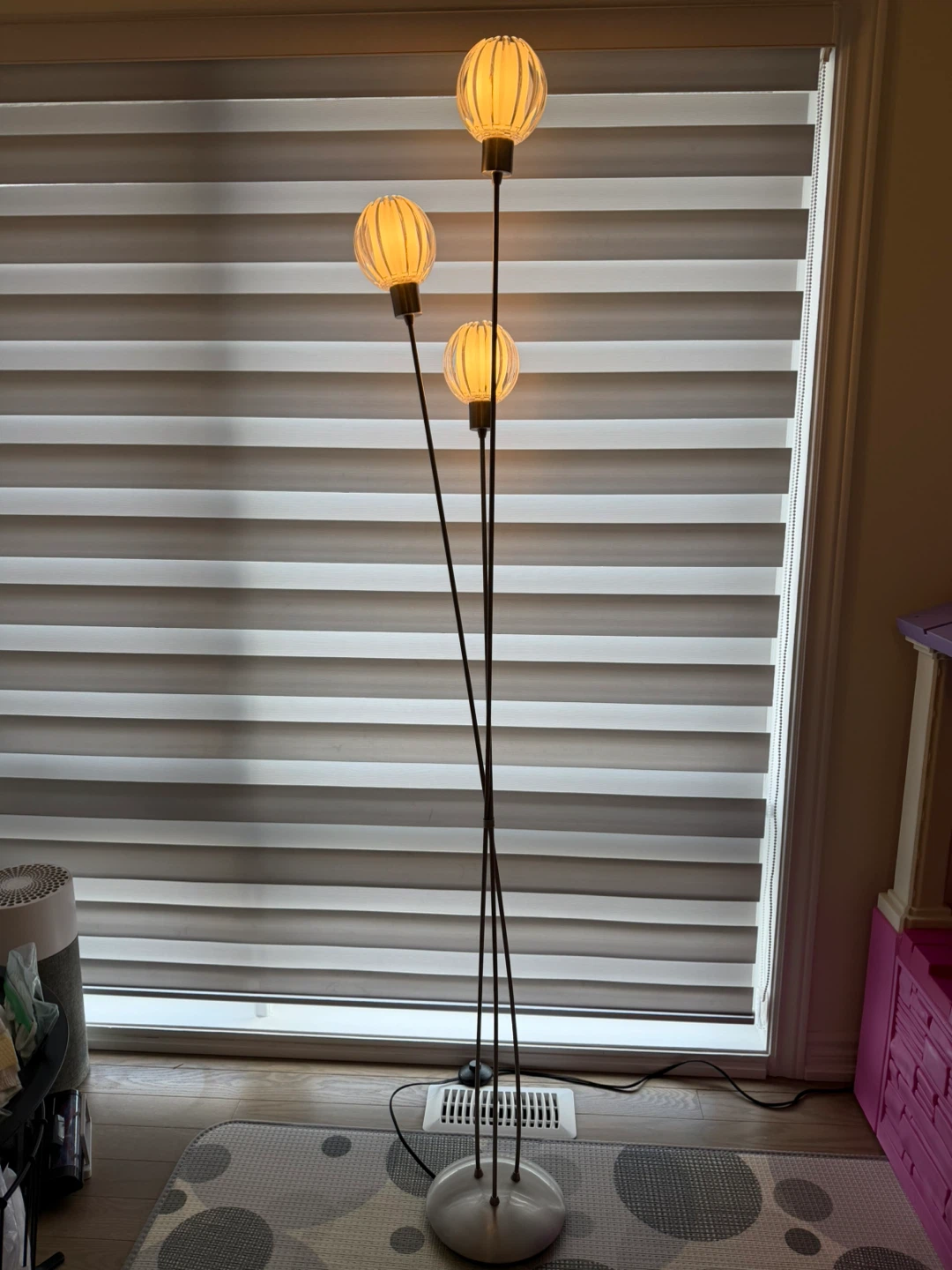 Tripod Floor Lamp with Frosted Globe Shades