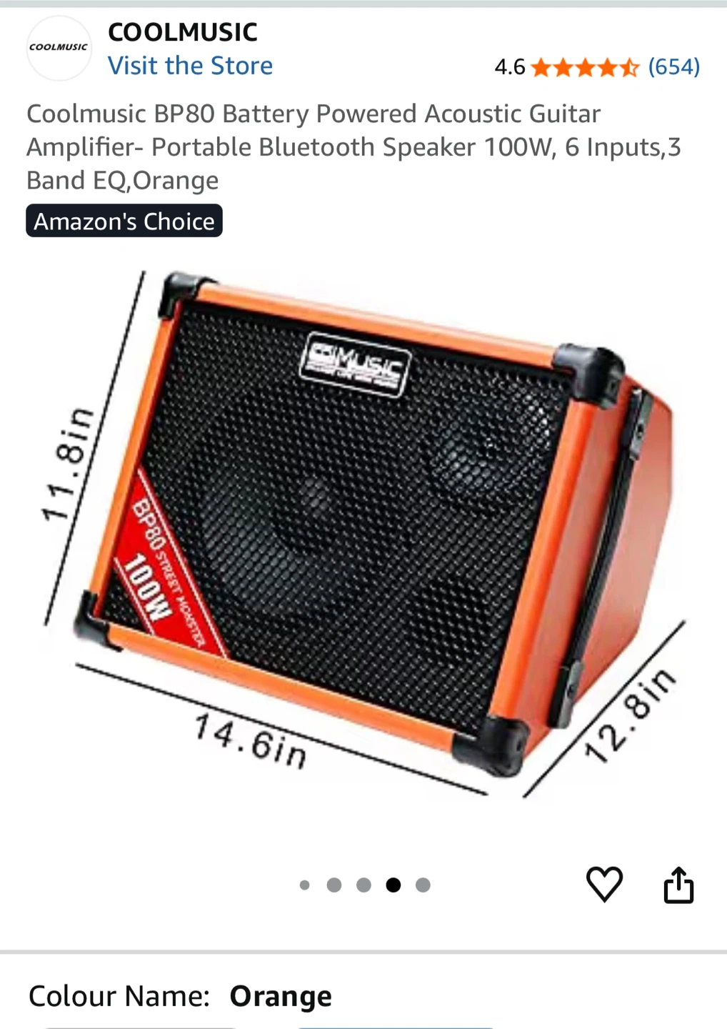Coolmusic BP80 Battery Powered Acoustic Guitar Amplifier (100W) - photo 5