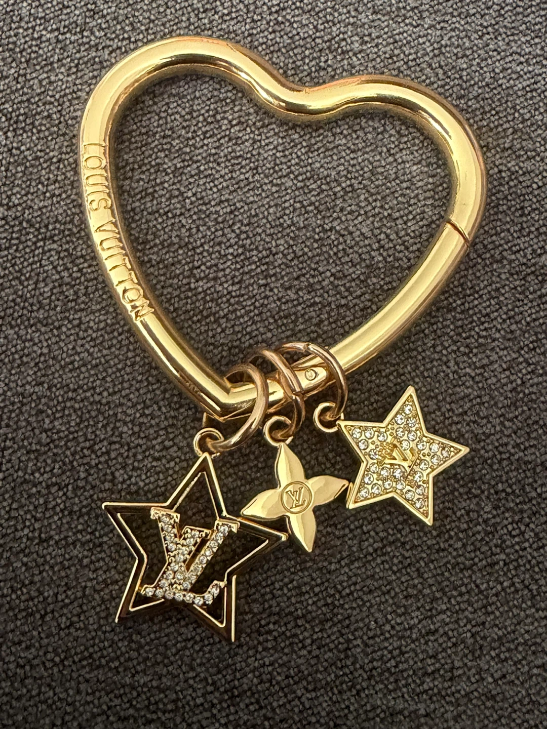 Louis Vuitton Heart Bag Charm Keychain Gold