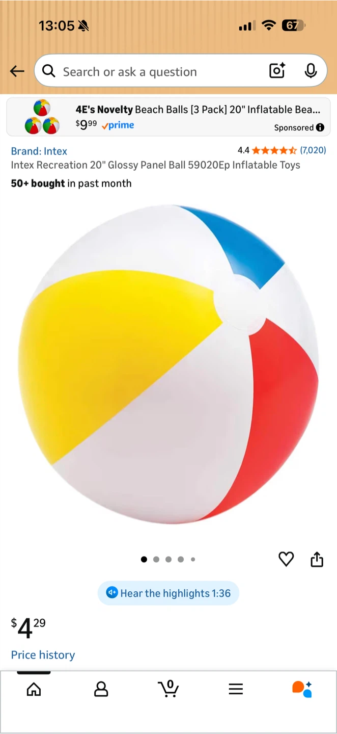 Intex Glossy Panel Beach Ball - 20 Inch - photo 3