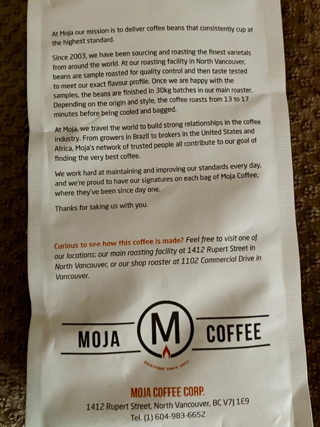 MOJA COFFEE Nicaragua Medium Roast Coffee Beans (400g) - photo 3