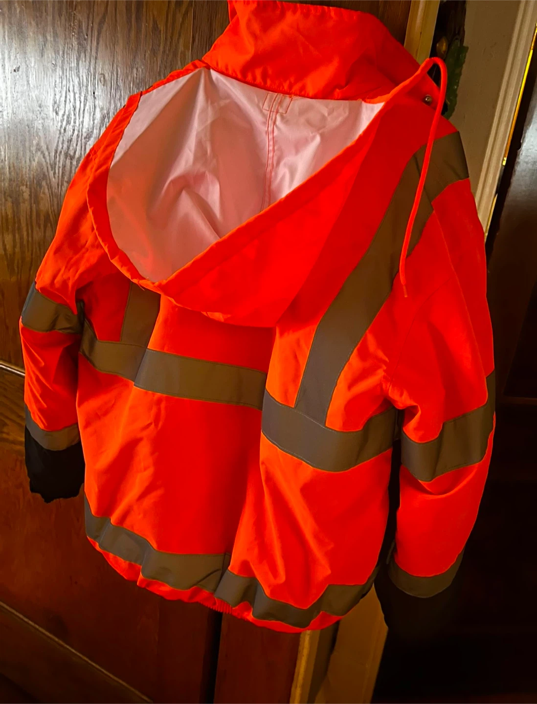 Men's Hi Vis Bomber Jacket Orange Size M