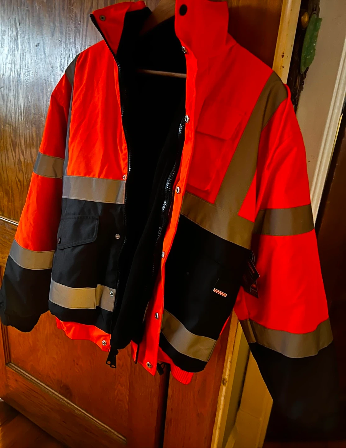 Men's Hi Vis Bomber Jacket Orange Size M - photo 2