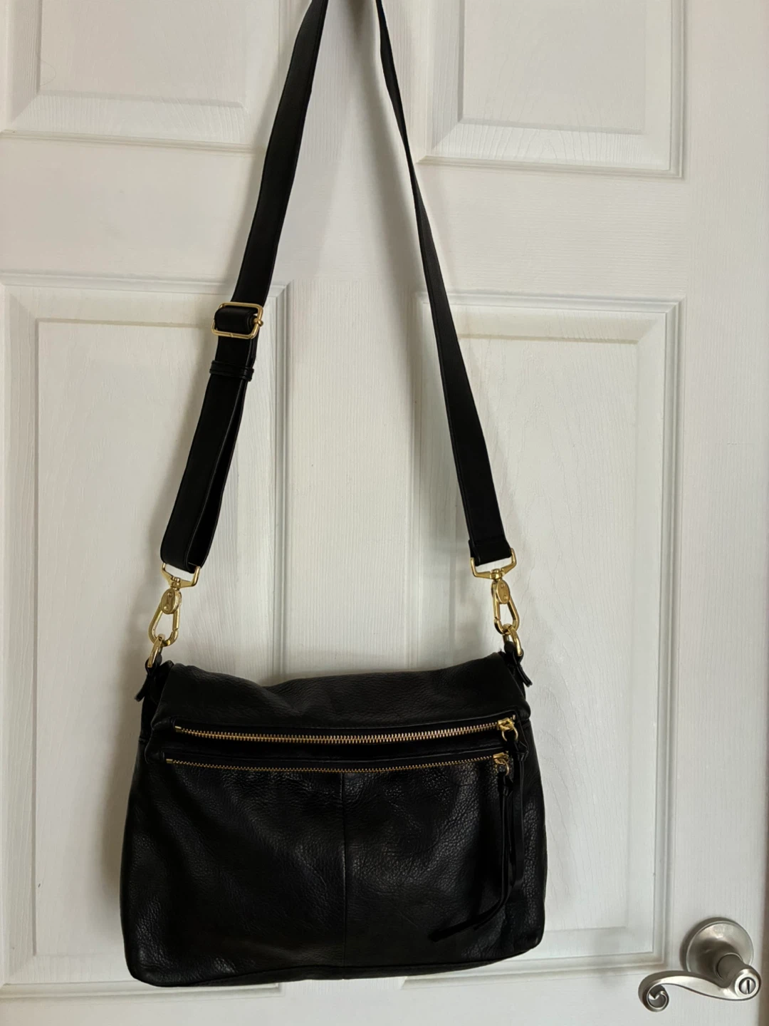 Black Margot Leather Crossbody Bag